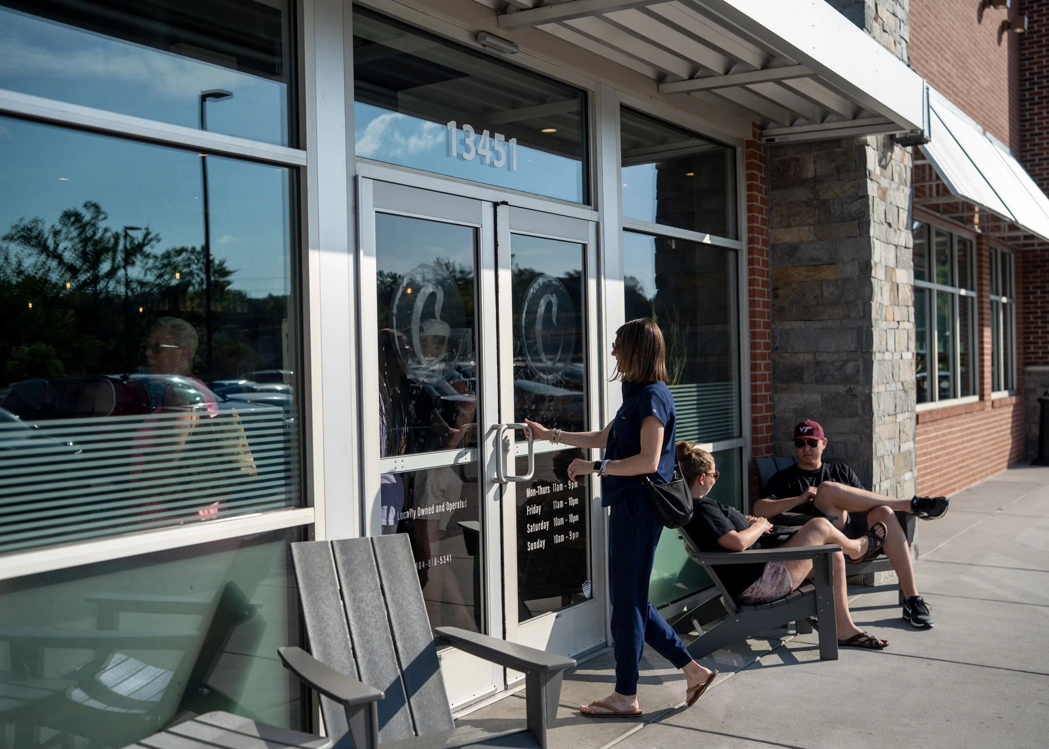 The Charred storefront and patio entrance seen from the parking lot